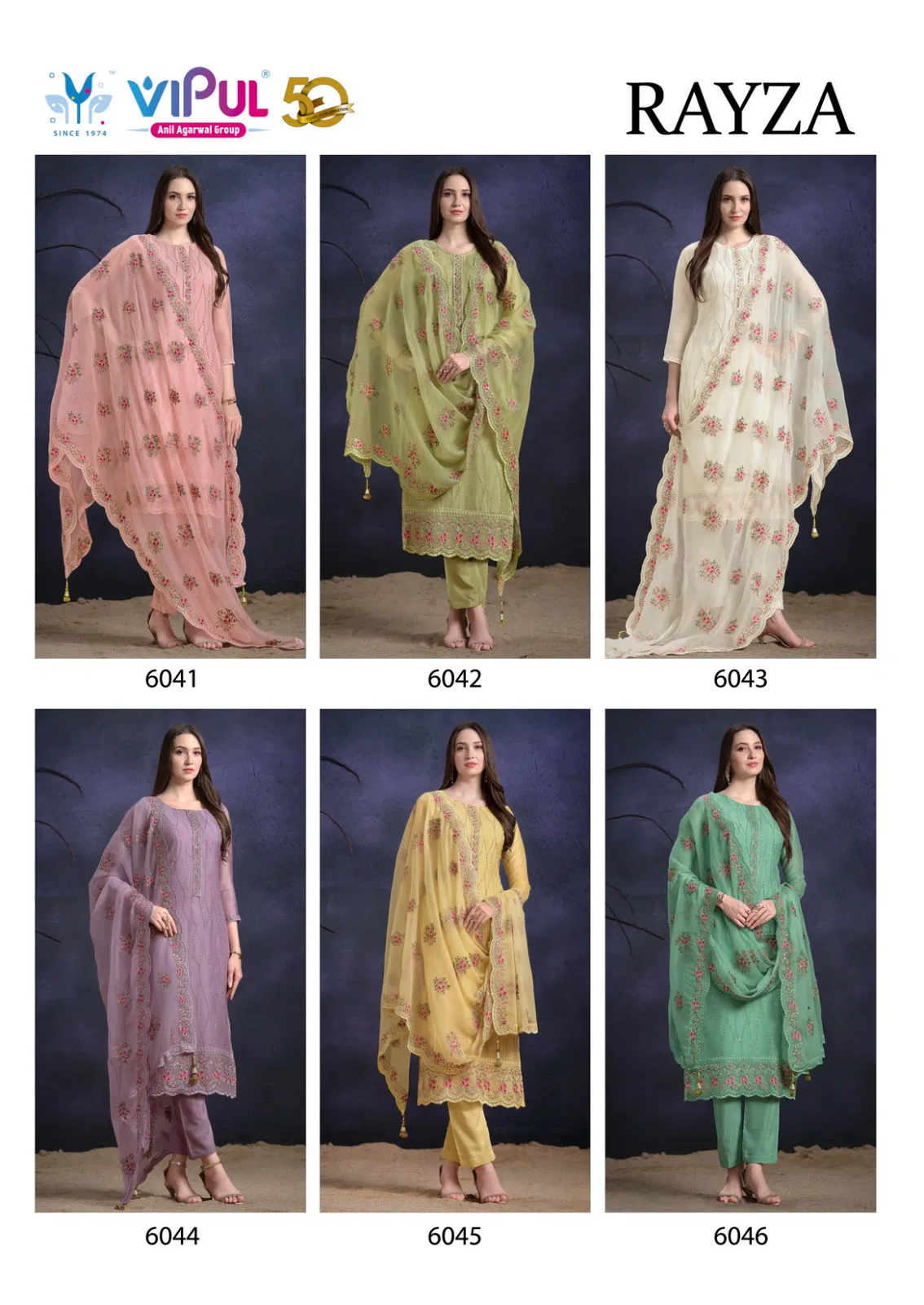 Rayza By Vipul Organza Chiffon Designer Salwar Kameez Wholesale Price In Surat